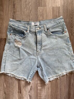 Levi's Light Blue Distressed Denim Shorts